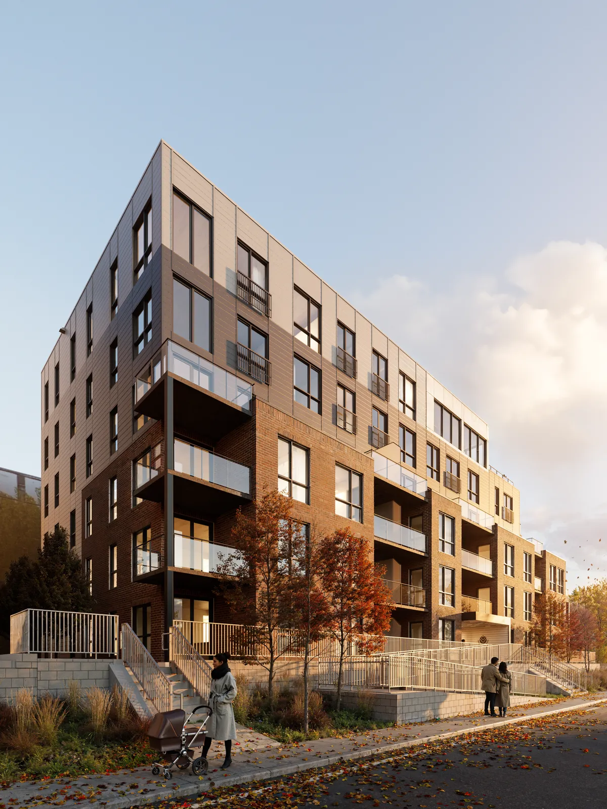 Rendering of ANDAS, a six-storey mass timber rental building at 425 18e Avenue in Lachine