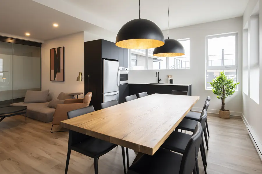 Shared kitchen and dining table